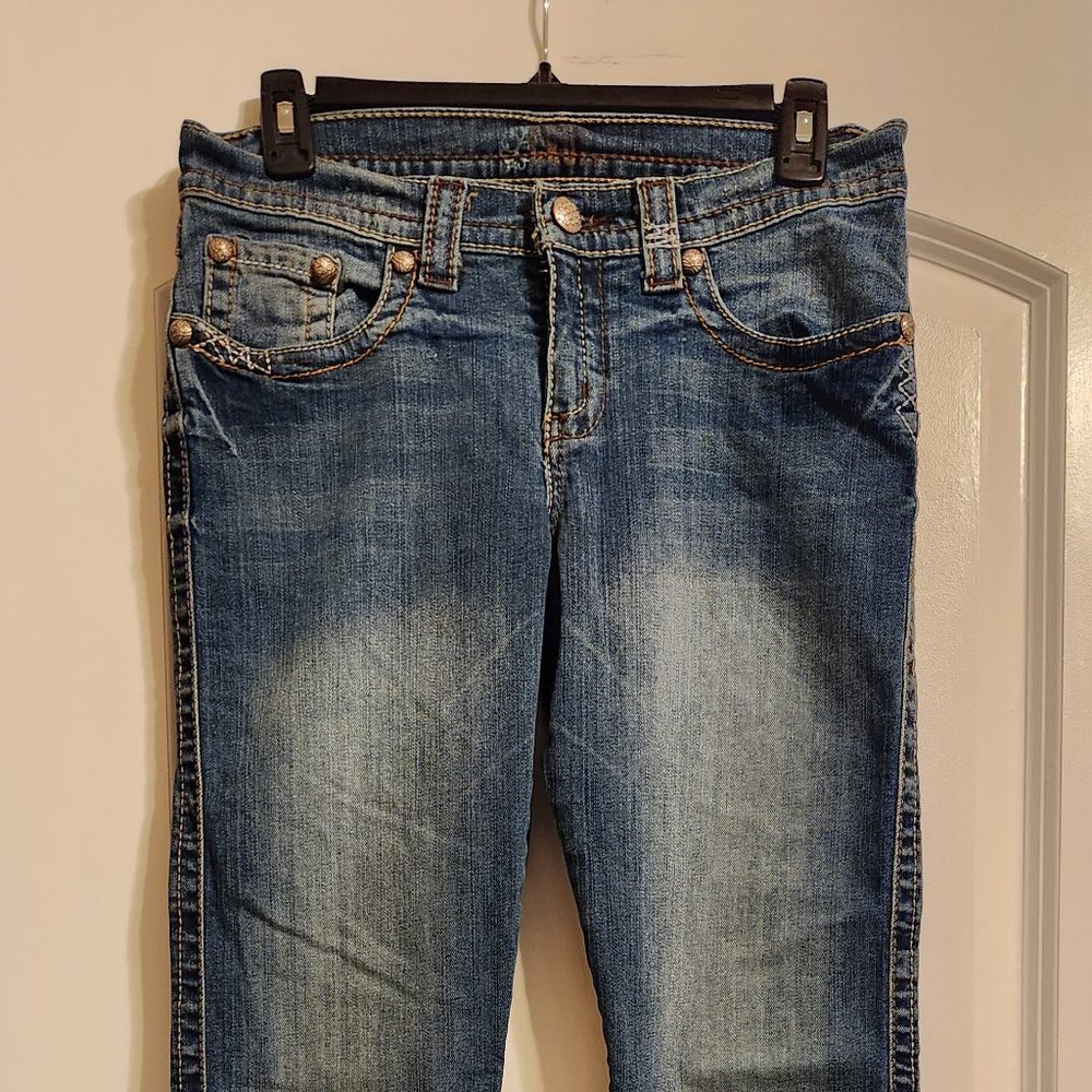 Women's Jeans Cruel Girl / Marla Size 5 Slim Regular R Flare Leg Low Rise Blue